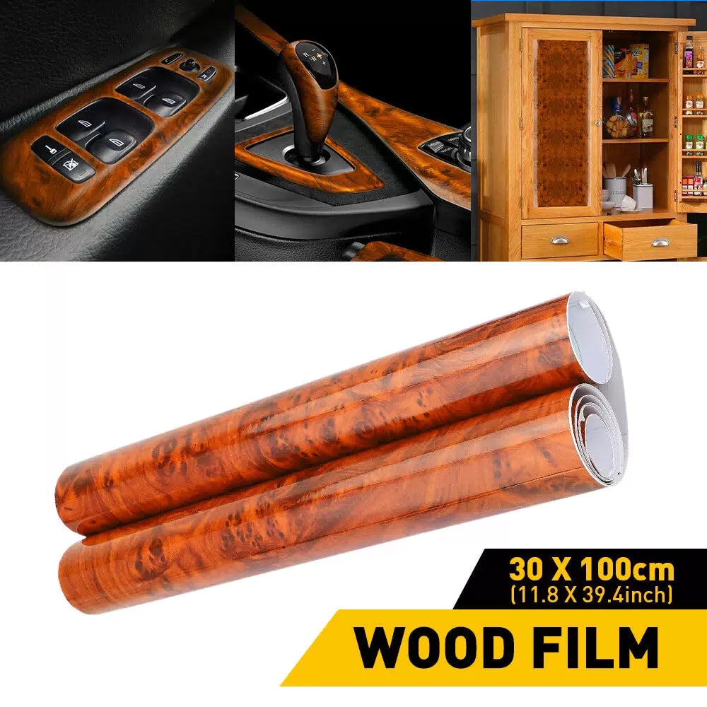 Car Interior Wood Grain Textured Glossy Vinyl Wrap Sticker Decal Sheet Film DIY 6B93BC-57 [1]