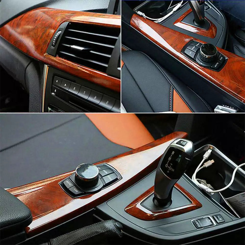 Car Interior Wood Grain Textured Glossy Vinyl Wrap Sticker Decal Sheet Film DIY 6B93BC-57 [8]
