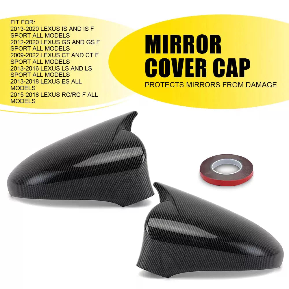Carbon Fiber Black Mirror Cover Cap For Lexus IS200 IS250 IS300 IS350 2014-20 EA 6B93BC-57 [10]