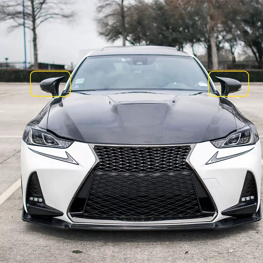 Carbon Fiber Black Mirror Cover Cap For Lexus IS200 IS250 IS300 IS350 2014-20 EA 6B93BC-57 [9]