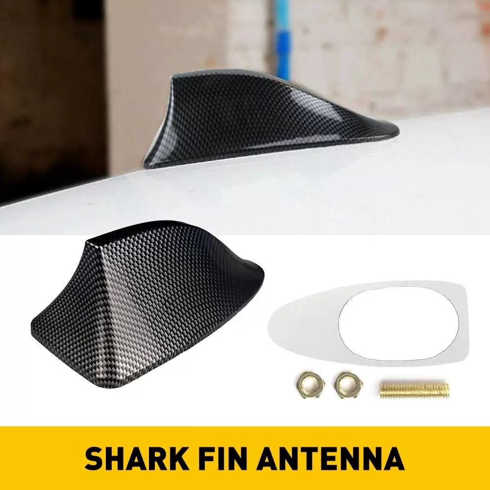 Carbon Fiber Car Roof FM AM Radio Functional Shark Fin Antenna Aerial Cover 6B93BC-57 [1]