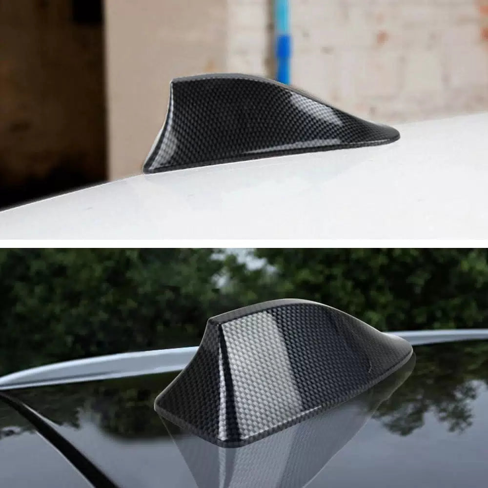 Carbon Fiber Car Roof FM AM Radio Functional Shark Fin Antenna Aerial Cover 6B93BC-57 [10]