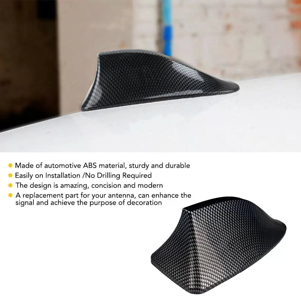 Carbon Fiber Car Roof FM AM Radio Functional Shark Fin Antenna Aerial Cover 6B93BC-57 [4]