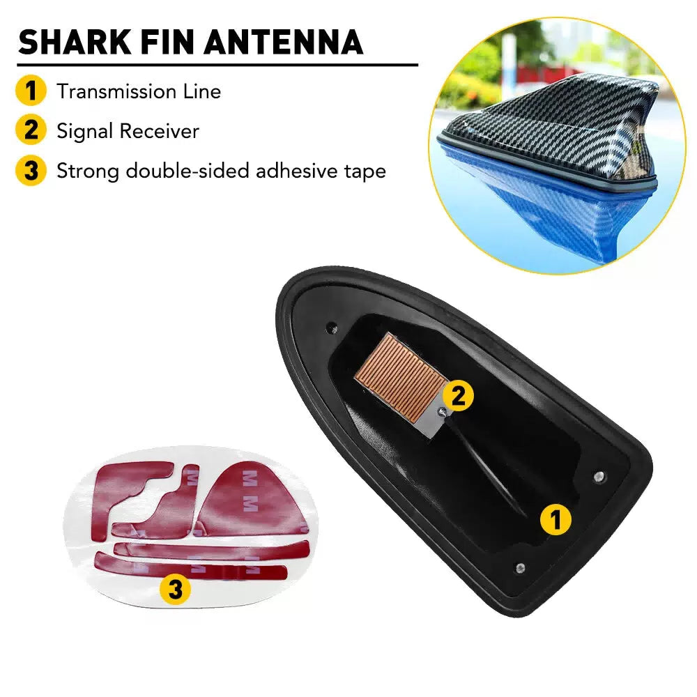 Carbon Fiber Car Roof Shark Fin Antenna Aerial AM/FM Signal Radio Aerial EOA 6B93BC-57 [4]