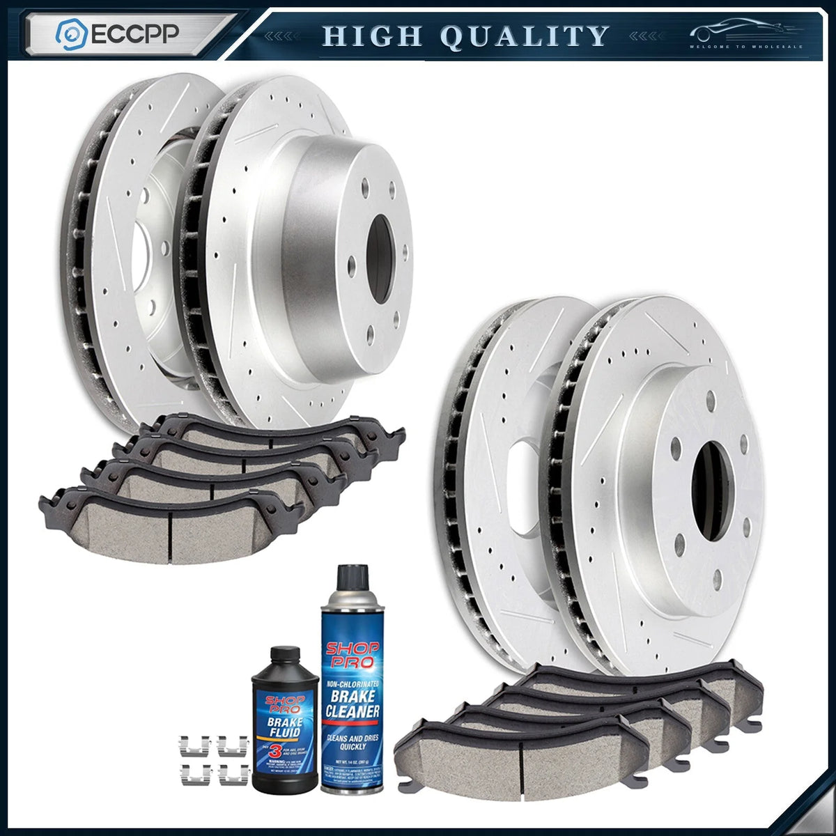 Ceramic Brake Pads And Rotors Front Rear For Chevy Suburban 1500 LS LT Z71 5.3L 6B93BC-57 [1]