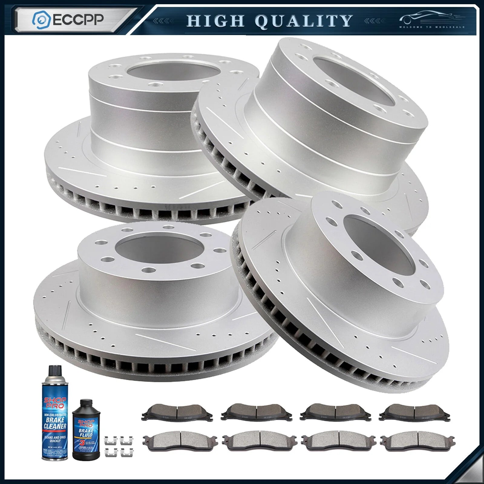 Ceramic Brake Pads And Rotors Front Rear For Dodge Ram 3500 SLT ST SXT Sport 6B93BC-57 [1]