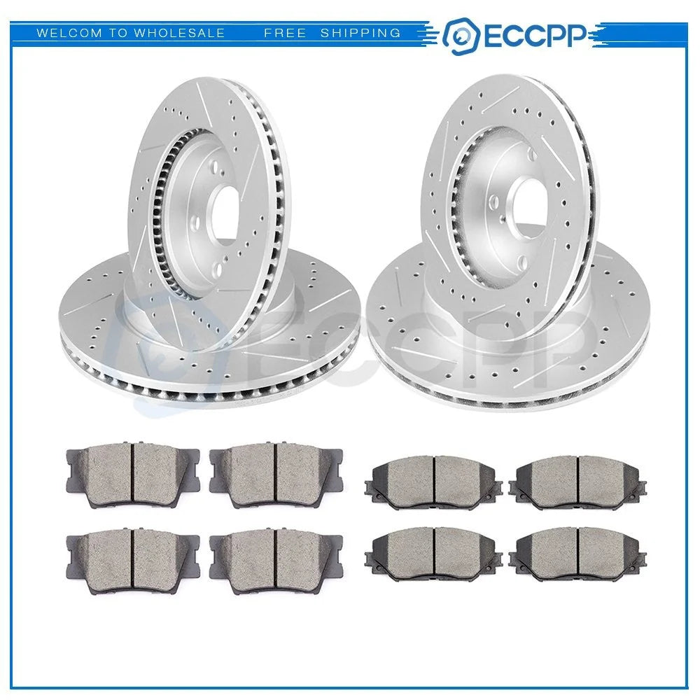 Ceramic Brake Pads And Rotors Front Rear For Toyota RAV4 Limited 2.5L 2011-2015 6B93BC-57 [1]
