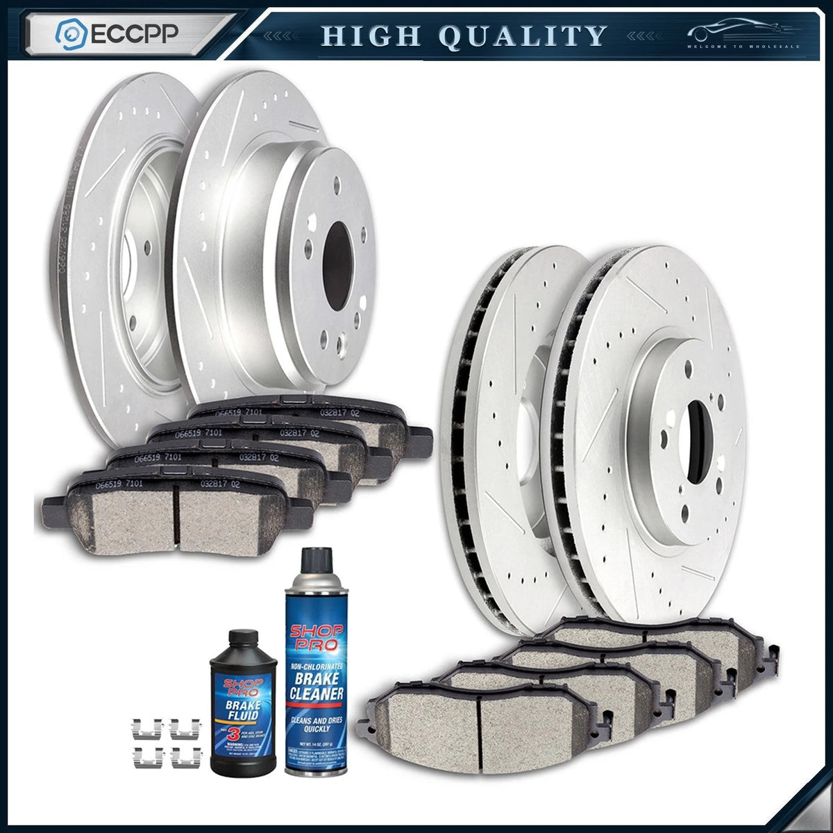 Ceramic Brake Pads And Rotors Front Rear Kit For Acura TL Type-S 1999 - 2003 KOEEP [1]