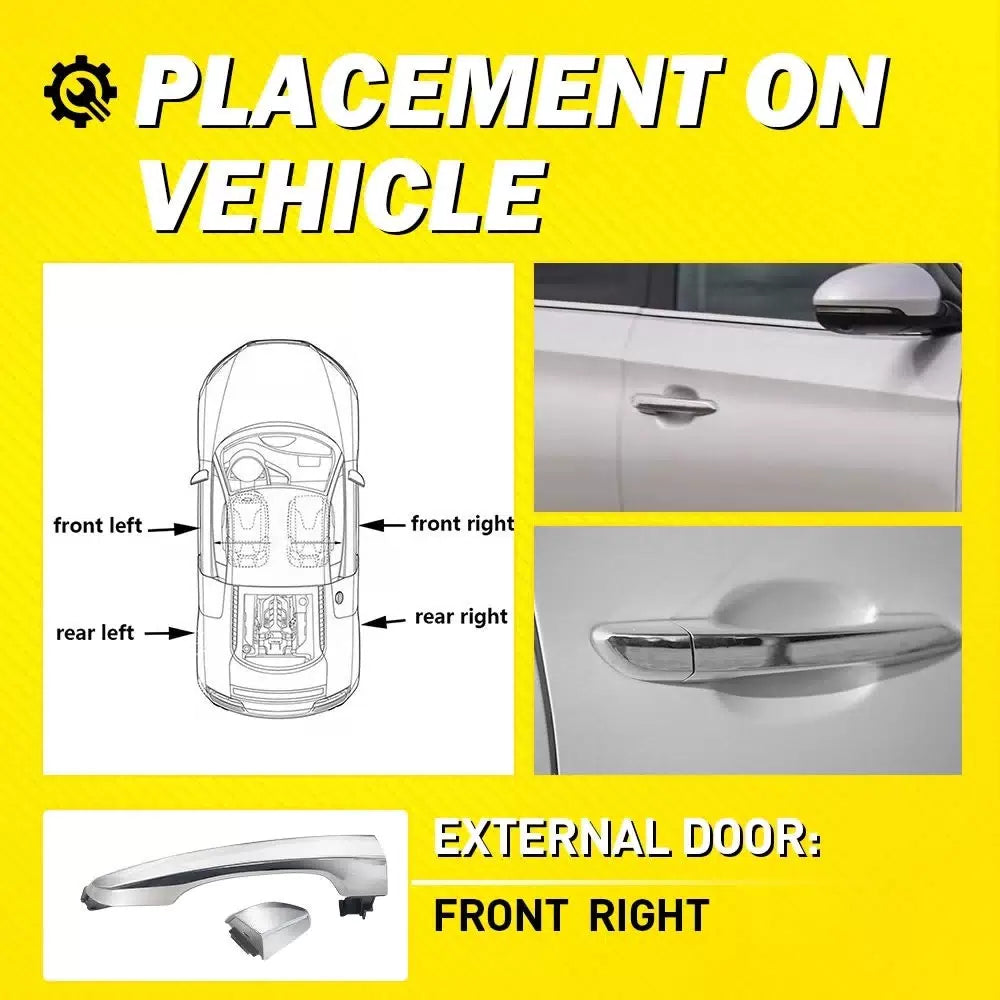 Chrome Exterior Door Handle Front Passenger Right for 2016-2021 Hyundai Tucson A 6B93BC-57 [5]