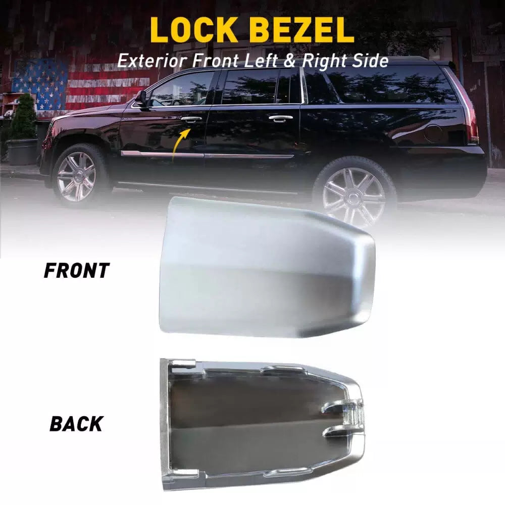 Chrome Front Door Handle Lock Cylinder Cover For 2015-2019 Cadillac Escalade EOA 6B93BC-57 [4]
