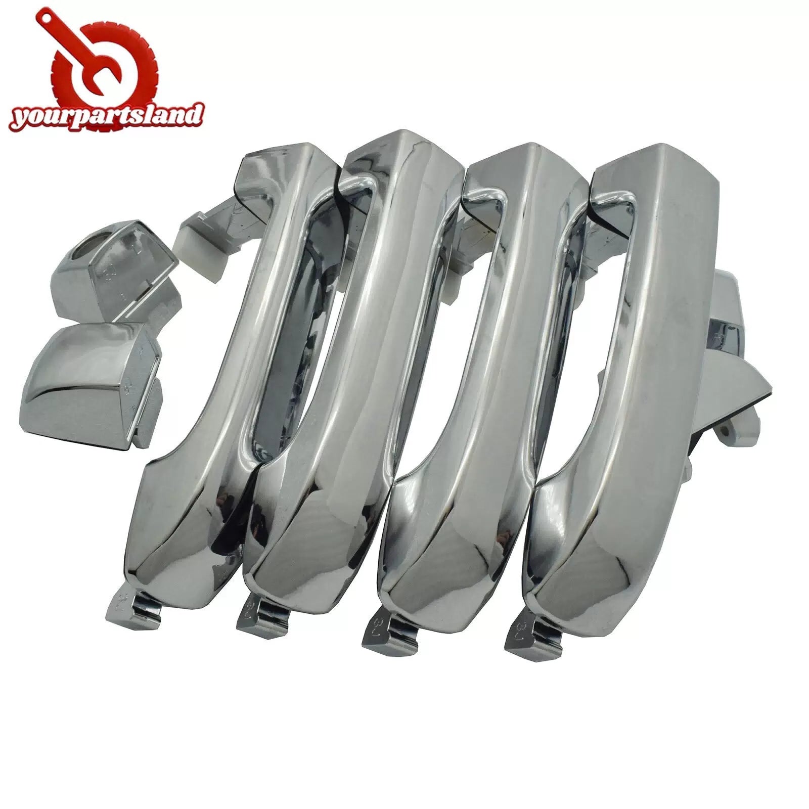 Chrome Outside Black Inside LH RH 8PC Door Handle for Hyundai Veracruz 2007-2012 6B93BC-57 [5]