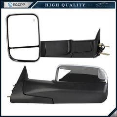 Chrome Tow Mirrors For 98-01 Dodge Ram 1500 2500 3500 Power Heated Turn Signal 6B93BC-57 [1]