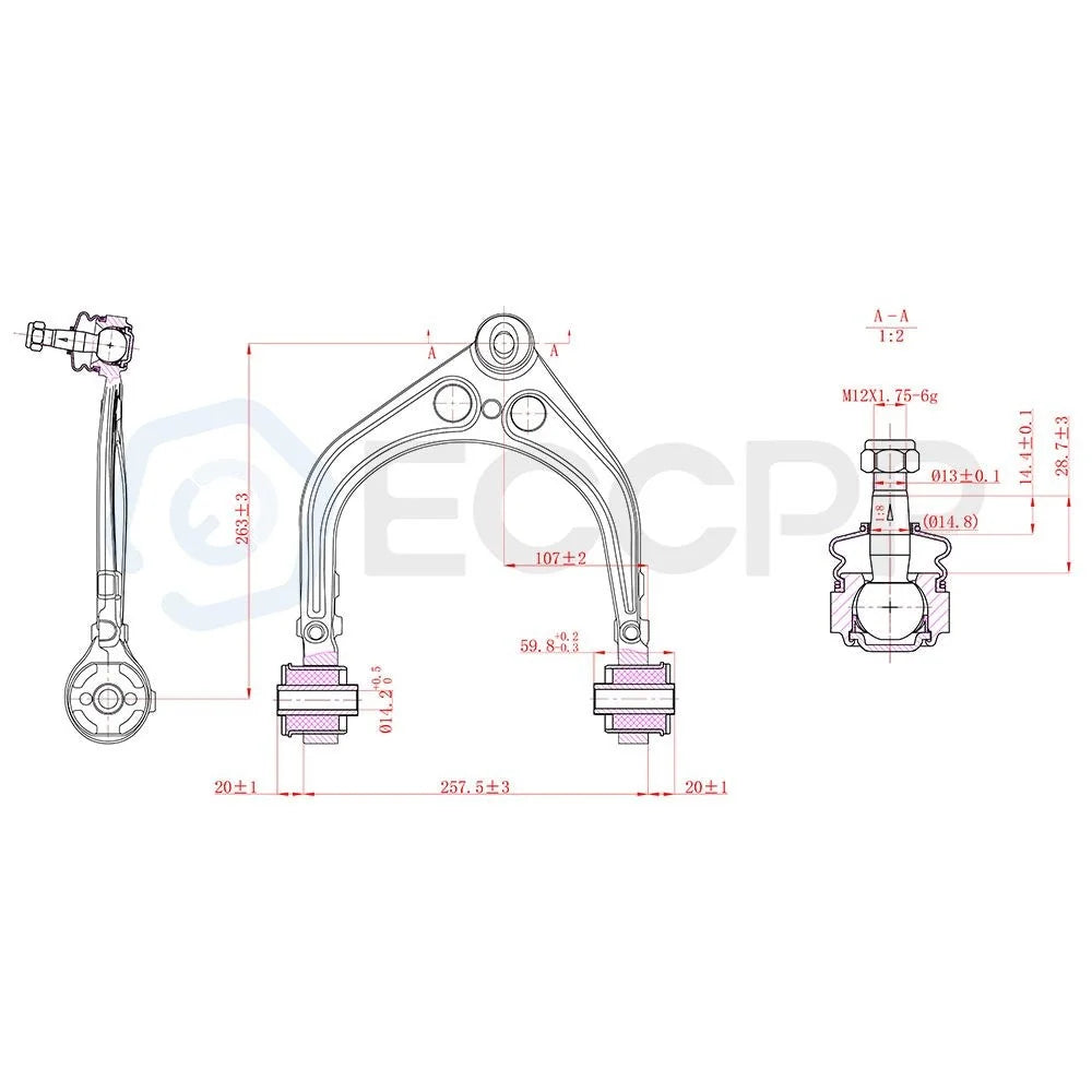Complete 12 Upper Lower Control Arms For 05-09 Dodge Charger & Magnum 2WD 6B93BC-57 [4]