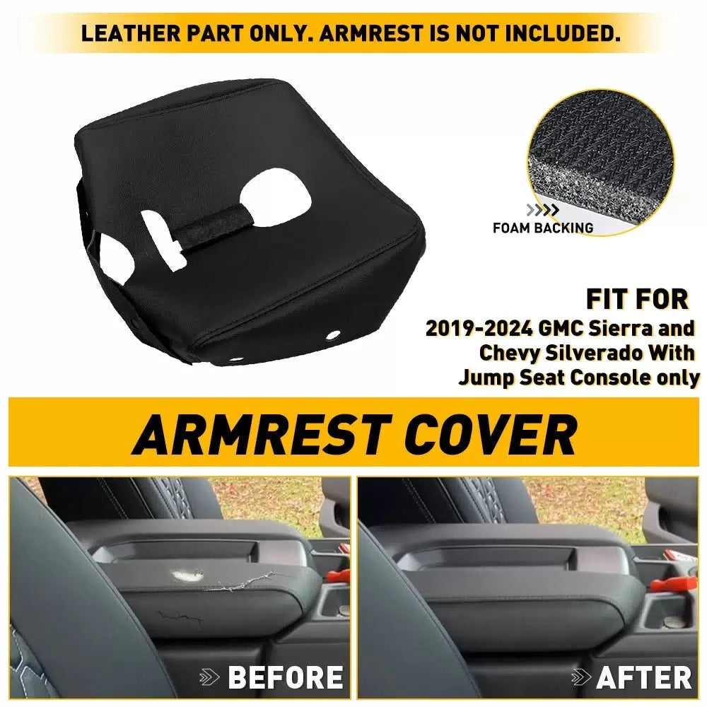 Console Lid Armrest Cover Pad For 2019-24 GMC Sierra Chevy Silverado Jump Seat A 6B93BC-57 [1]