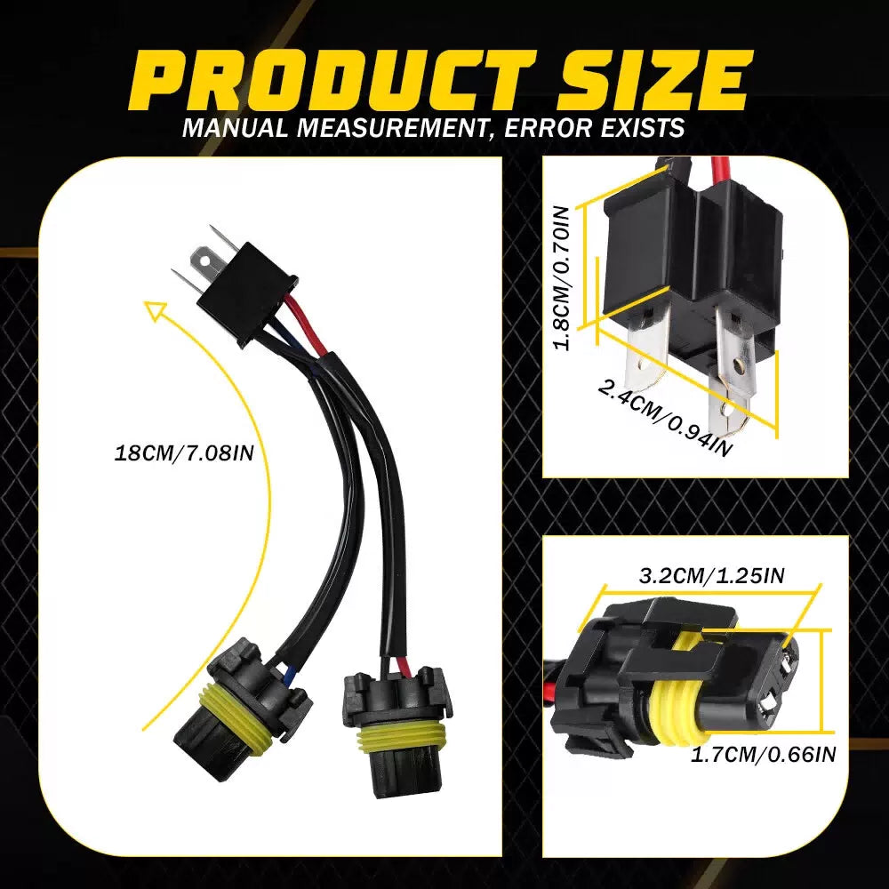 Conversion Wire 9003 H4 TO 9005 9006 Two Harness Head Light Adapter Plug Play EA 6B93BC-57 [7]