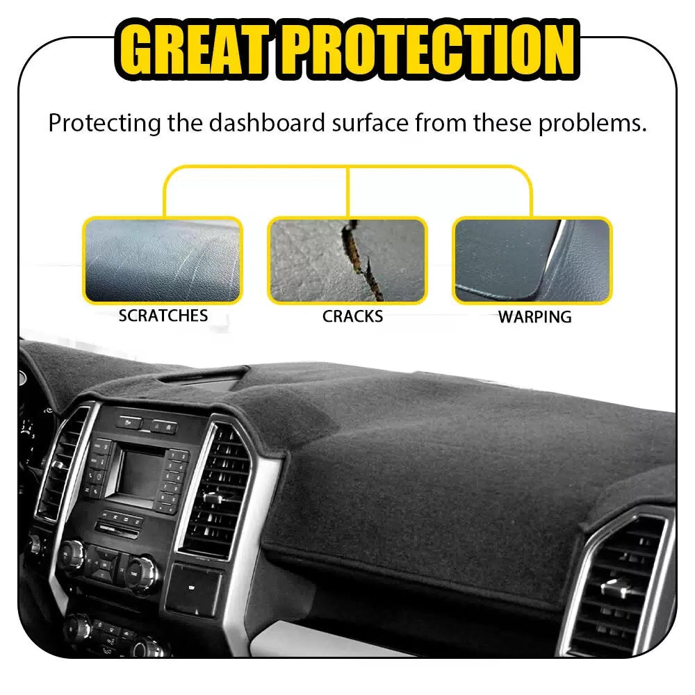Dashboard Dash Board Cover Mat Carpet Black Fits Ford F150 2015 2016 2017 2018 A 6B93BC-57 [6]