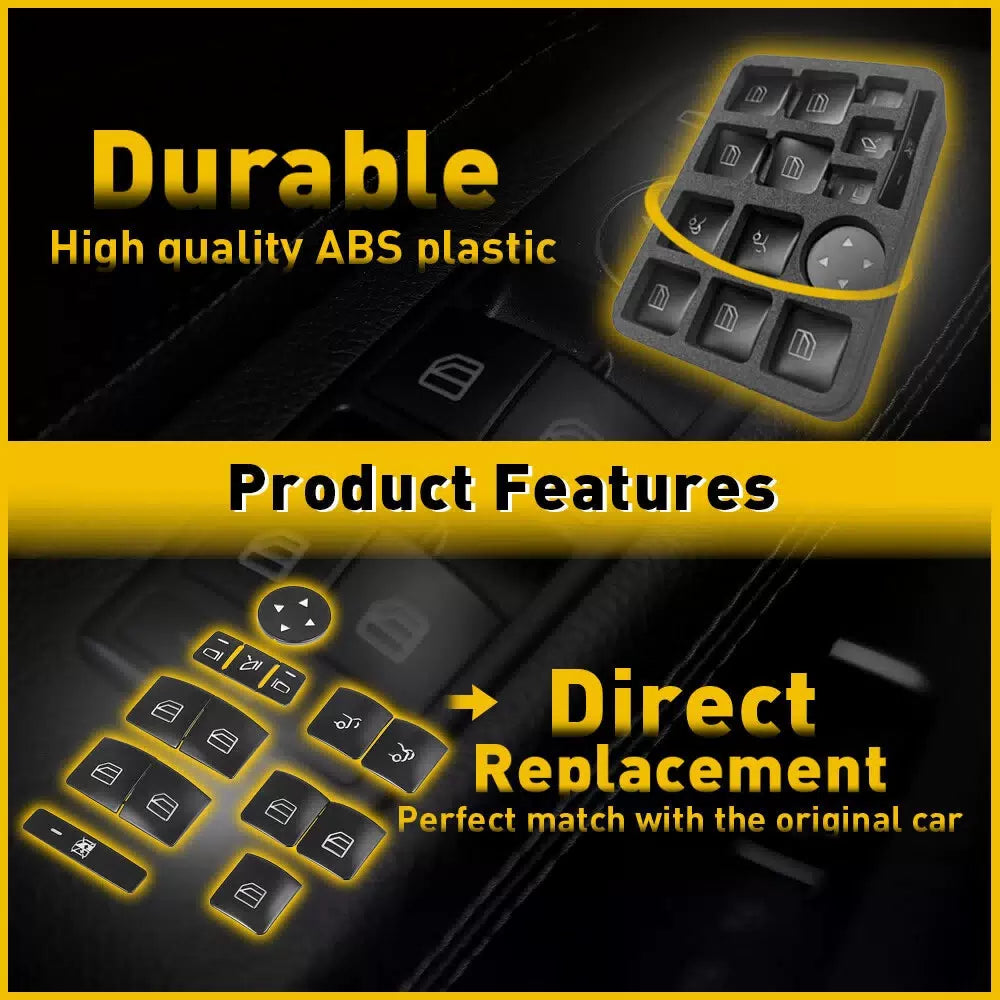 Door Window Switch Button Cover Sticker fit for Mercedes-Benz CLA250 2013-2017 A 6B93BC-57 [6]