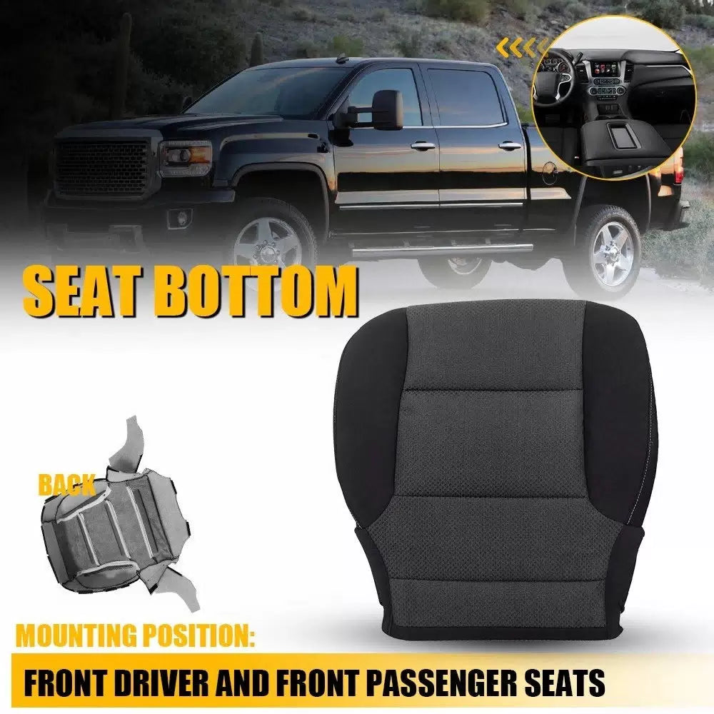 Driver Bottom Cloth Seat Cover Black for 2014-18 GMC Sierra 1500 2500HD 3500HD A 6B93BC-57 [1]