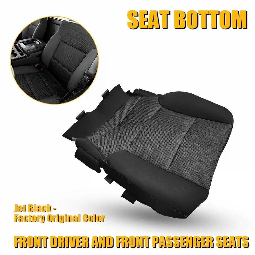 Driver Bottom Cloth Seat Cover Black for 2014-18 GMC Sierra 1500 2500HD 3500HD A 6B93BC-57 [11]