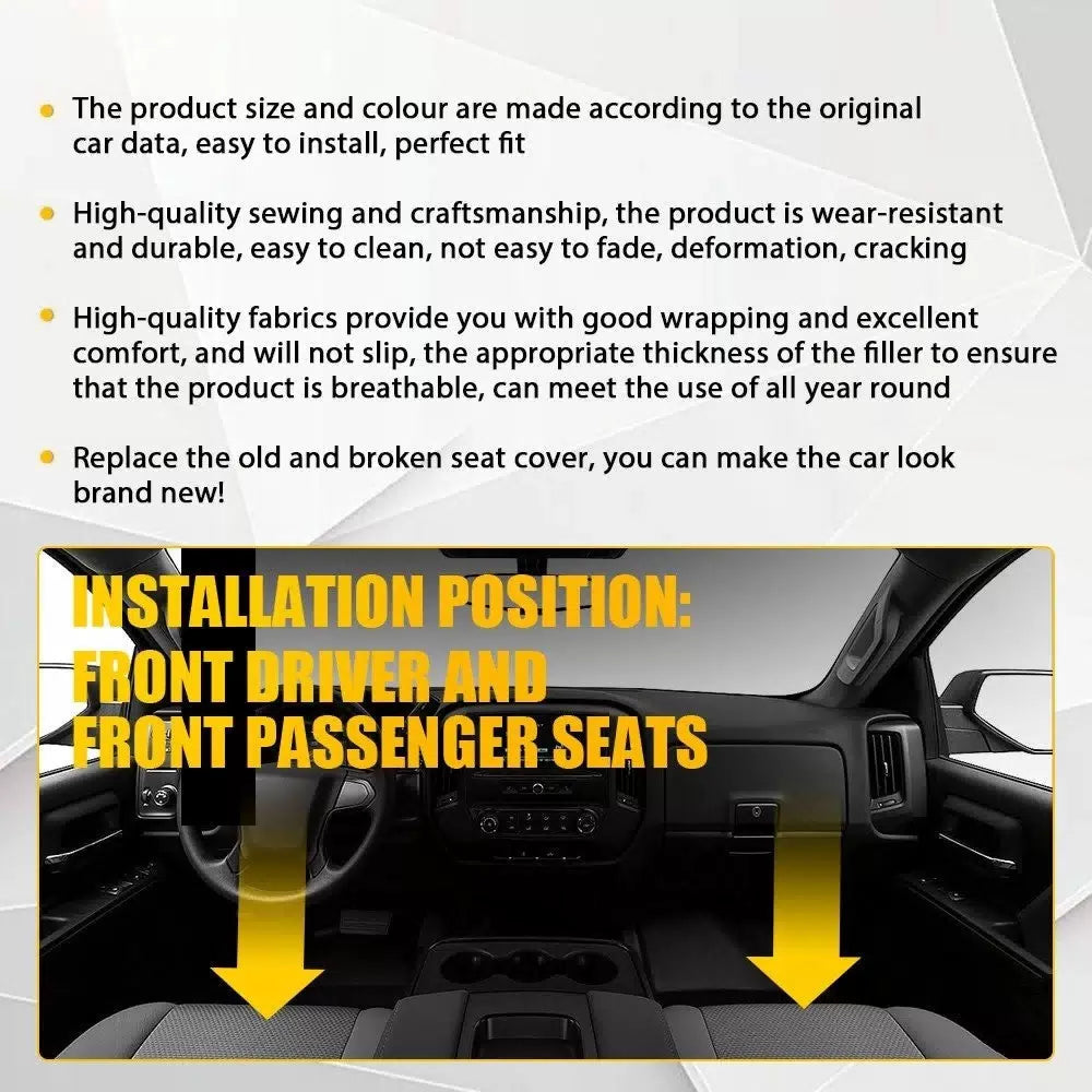 Driver Bottom Cloth Seat Cover Black for 2014-18 GMC Sierra 1500 2500HD 3500HD A 6B93BC-57 [5]