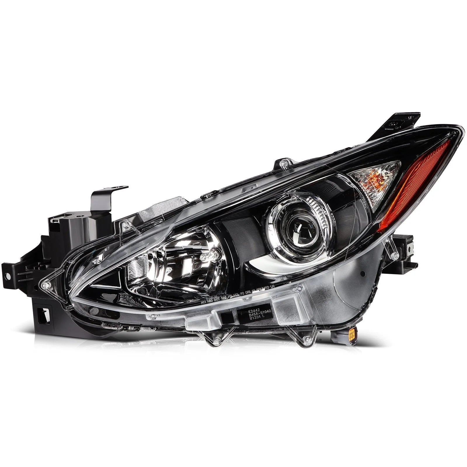 Driver Left Side Headlight Assembly For 2014-2016 Mazda 3 2.0L 2.5L Black Amber 6B93BC-57 [2]