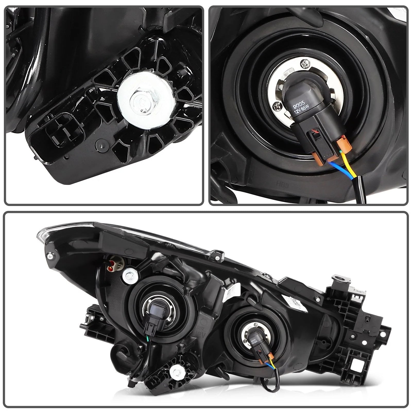 Driver Left Side Headlight Assembly For 2014-2016 Mazda 3 2.0L 2.5L Black Amber 6B93BC-57 [8]