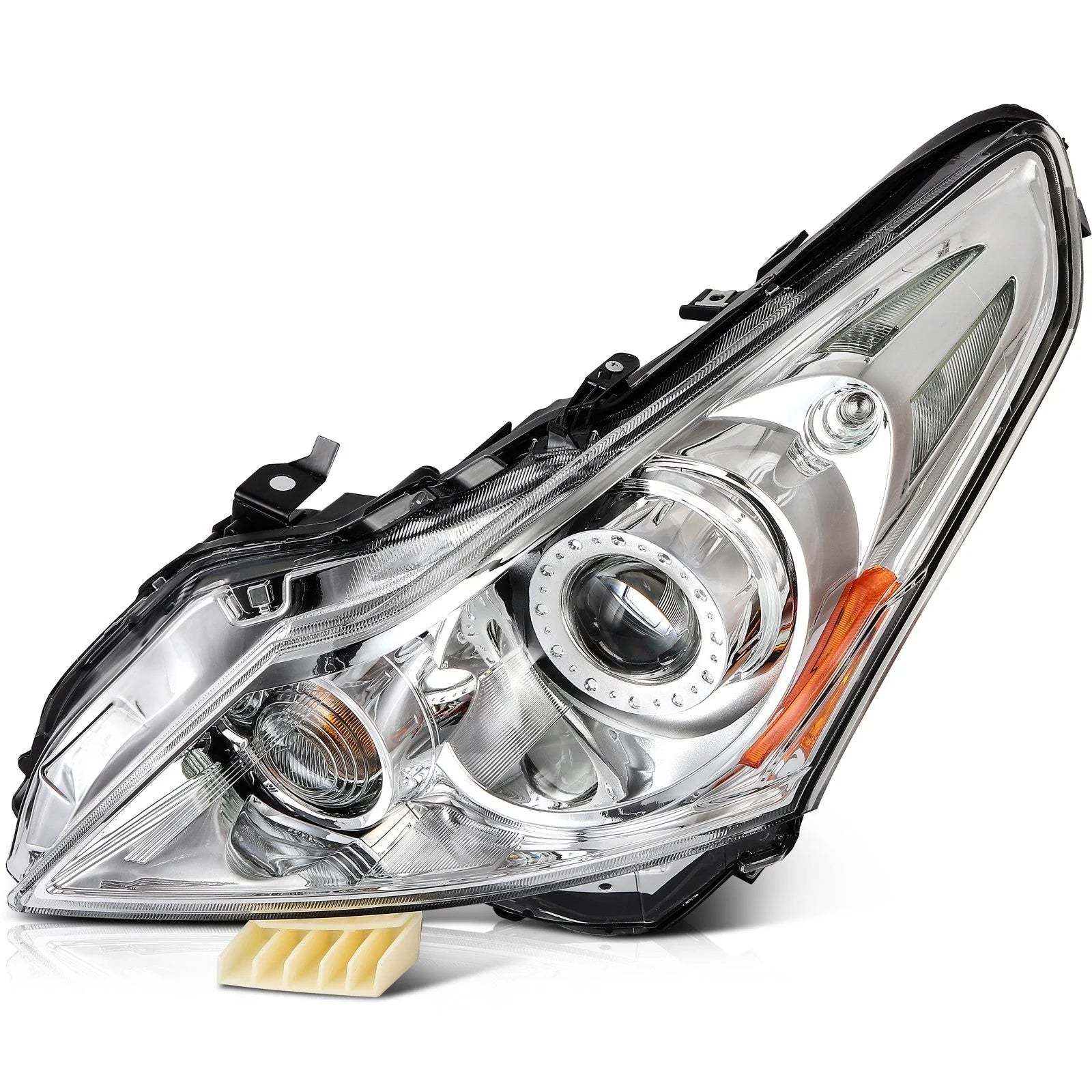 Driver Left Side Headlight For 2010-2013 INFINITI For G25 For G37 Chrome Amber 6B93BC-57 [2]