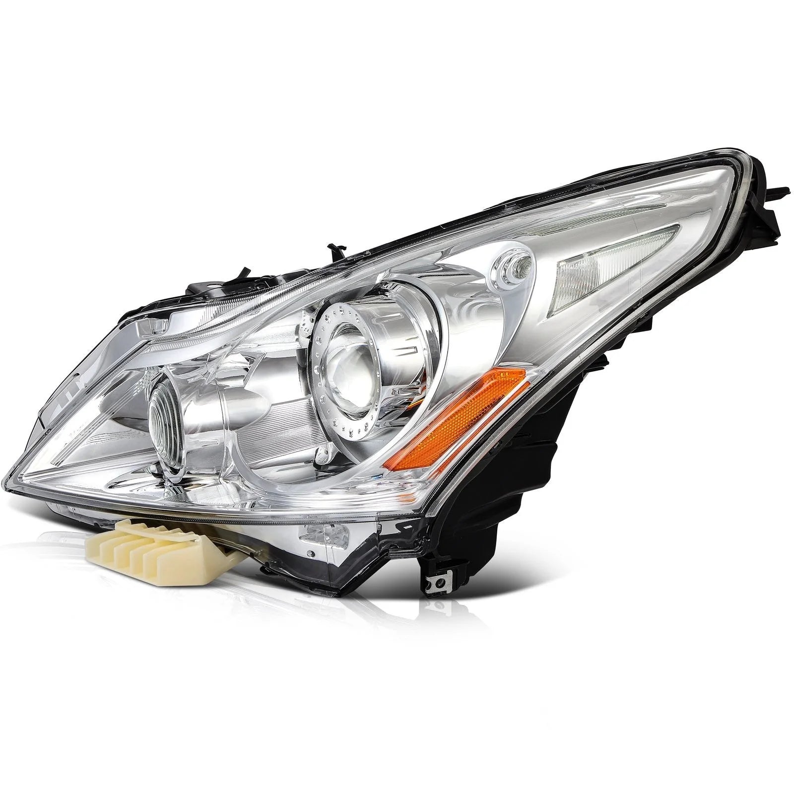Driver Left Side Headlight For 2010-2013 INFINITI For G25 For G37 Chrome Amber 6B93BC-57 [3]