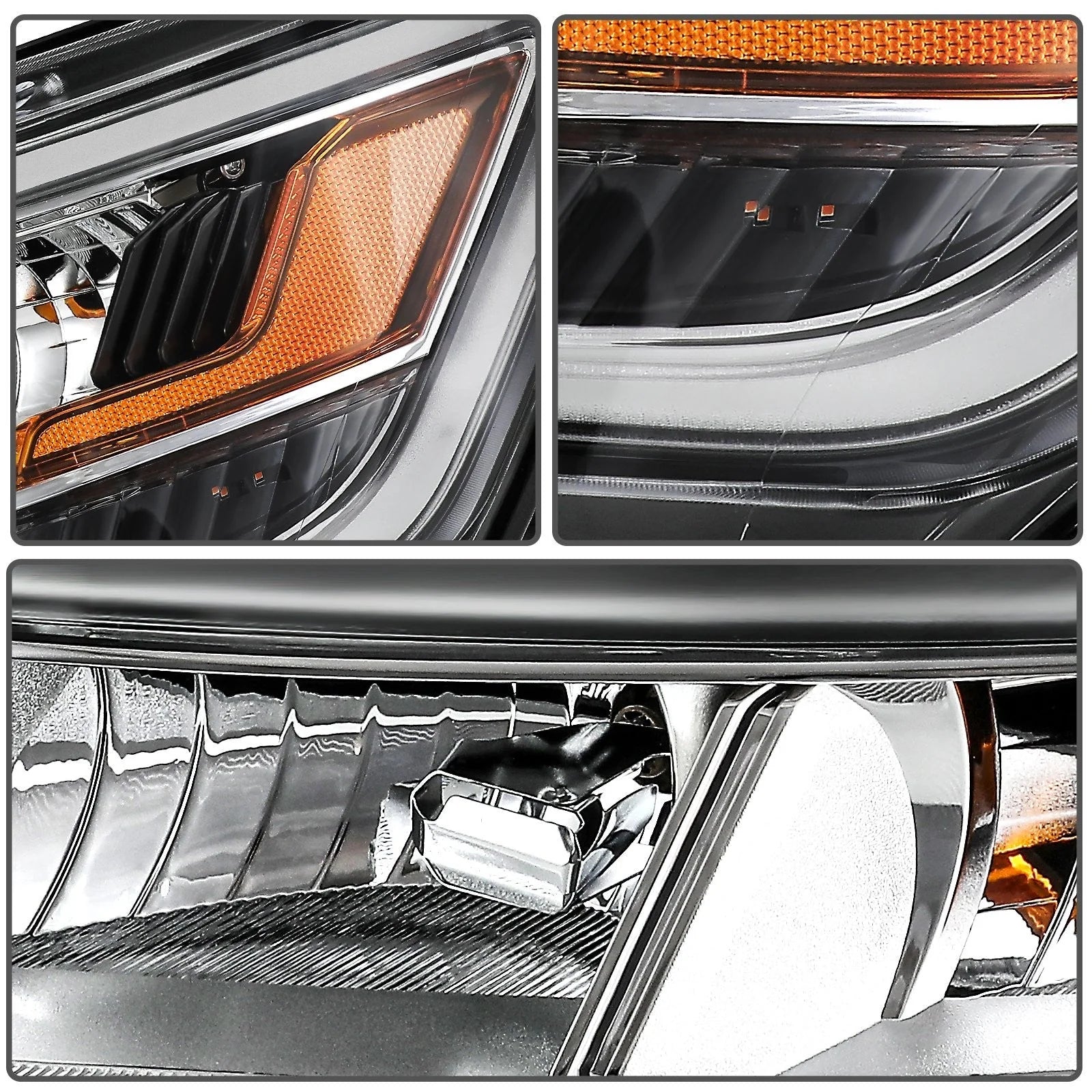 Driver Left Side Headlight For 2016-2018 Ford Explorer 2.3L 3.5L Black Amber KOEEP [10]
