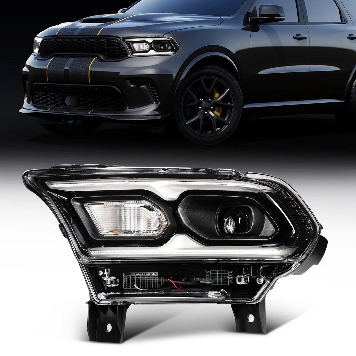 Driver Left Side LED Headlight Assembly For 2021-2024 Dodge Durango Black 6B93BC-57 [1]