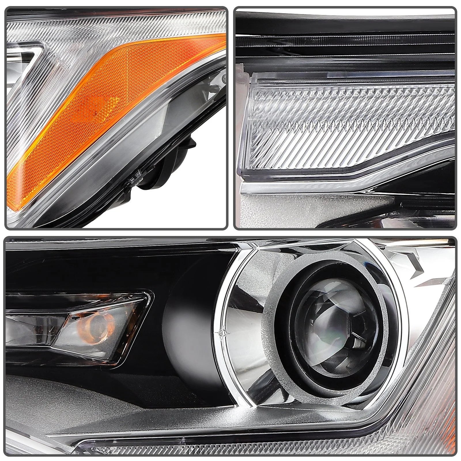 Driver Left Side LED Headlight For 2017-2019 GMC Acadia 2.5L 3.6L Chrome Amber 6B93BC-57 [8]