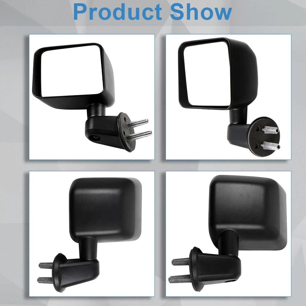 Driver Side Manual Fold Mirror For 2007-2017 Jeep Wrangler Black 6B93BC-57 [9]
