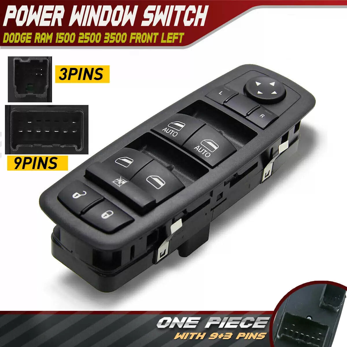 Driver Side Power Master Window Switch for Dodge Ram 1500 2009 - 2012 4Door EOA 6B93BC-57 [1]