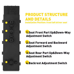 Driver Side Power Seat Switch Fits Chevy Equinox Camaro Malibu Cruze 25974714 US 6B93BC-57 [4]