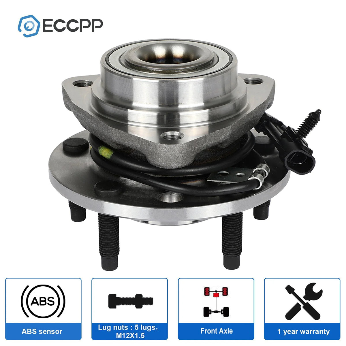 ECCPP 1P Wheel Hub Bearing Front For Chevy Blazer S10 GMC Sonoma Jimmy 4WD Only 6B93BC-57 [1]