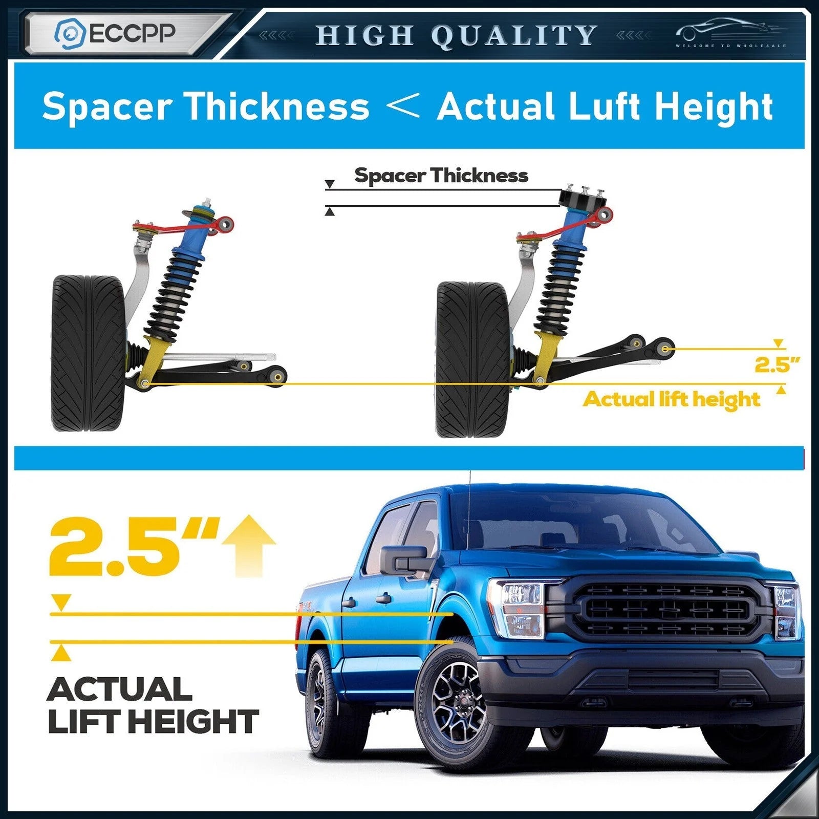 ECCPP 2.5" Front 2" Rear Leveling Lift Kit For Toyota 4Runner FJ Cruiser 2WD 4WD KOEEP [3]