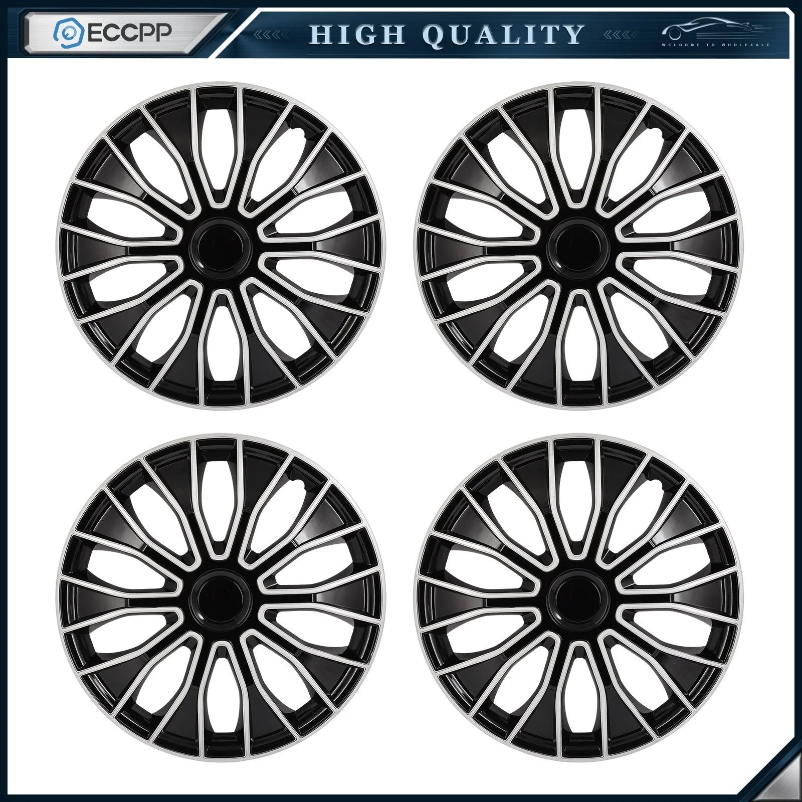 ECCPP 4Pcs 16 inch Wheel Hub Caps For R16 Tires Rims Wheel Covers PP Snap-On KOEEP [1]