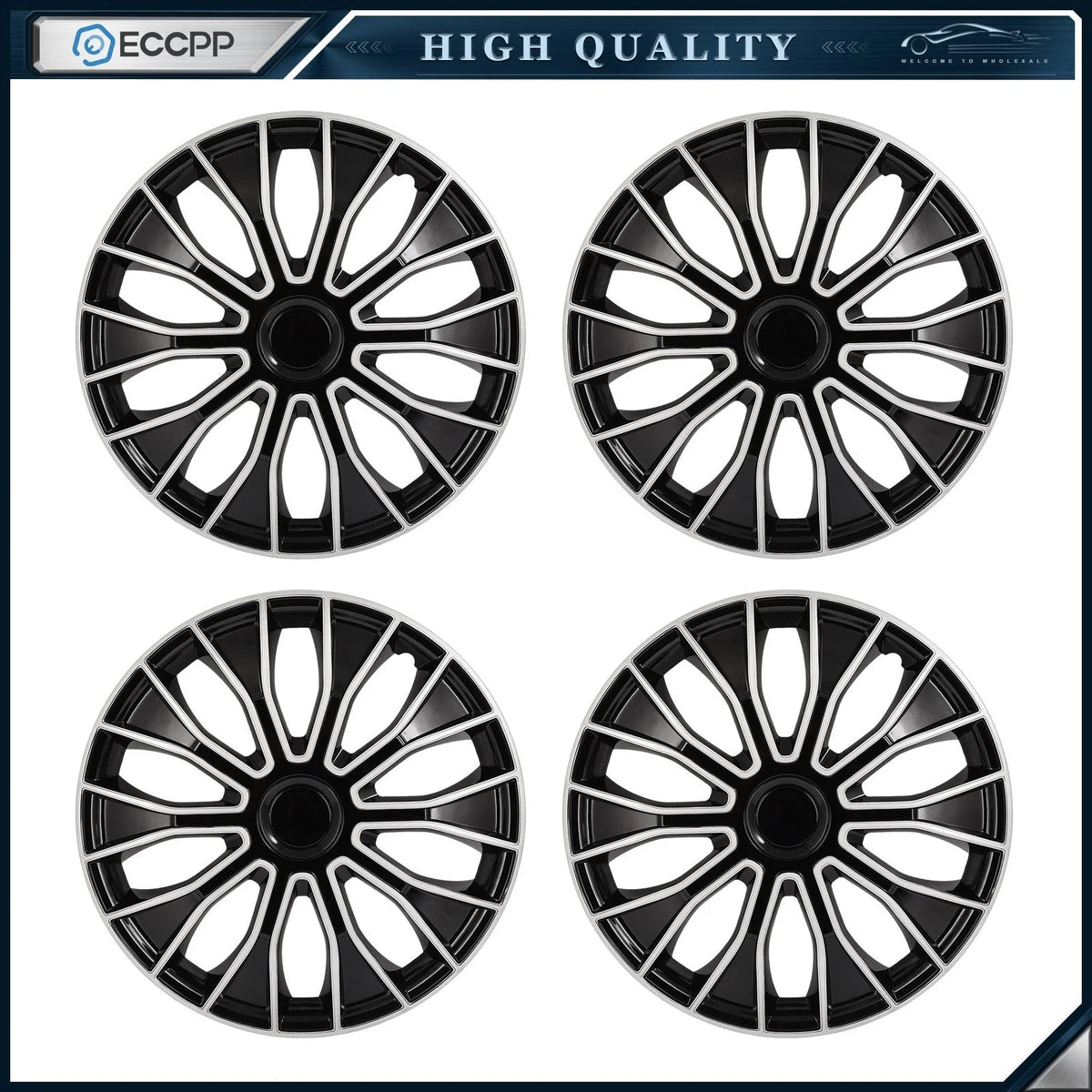 ECCPP 4Pcs 16 inch Wheel Hub Caps For R16 Tires Rims Wheel Covers PP Snap-On KOEEP [1]