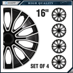 ECCPP 4Pcs 16 inch Wheel Hub Caps For R16 Tires Rims Wheel Covers PP Snap-On KOEEP [2]