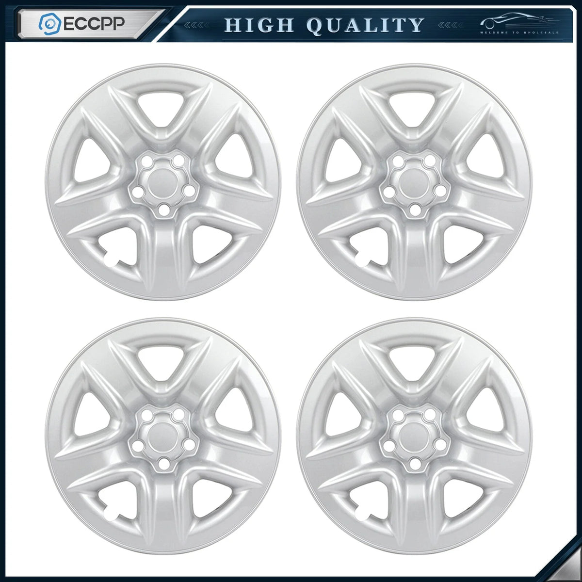 ECCPP 4Pcs Wheel Skins Hub Caps Silver For Toyota RAV4 2006-2012 w/ 17" Wheel KOEEP [1]