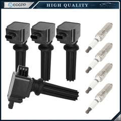 ECCPP 4 Ignition Coil & Spark Plug For 2.0L L4 12 13 15 Ford Explorer Focus Edge 6B93BC-57 [1]