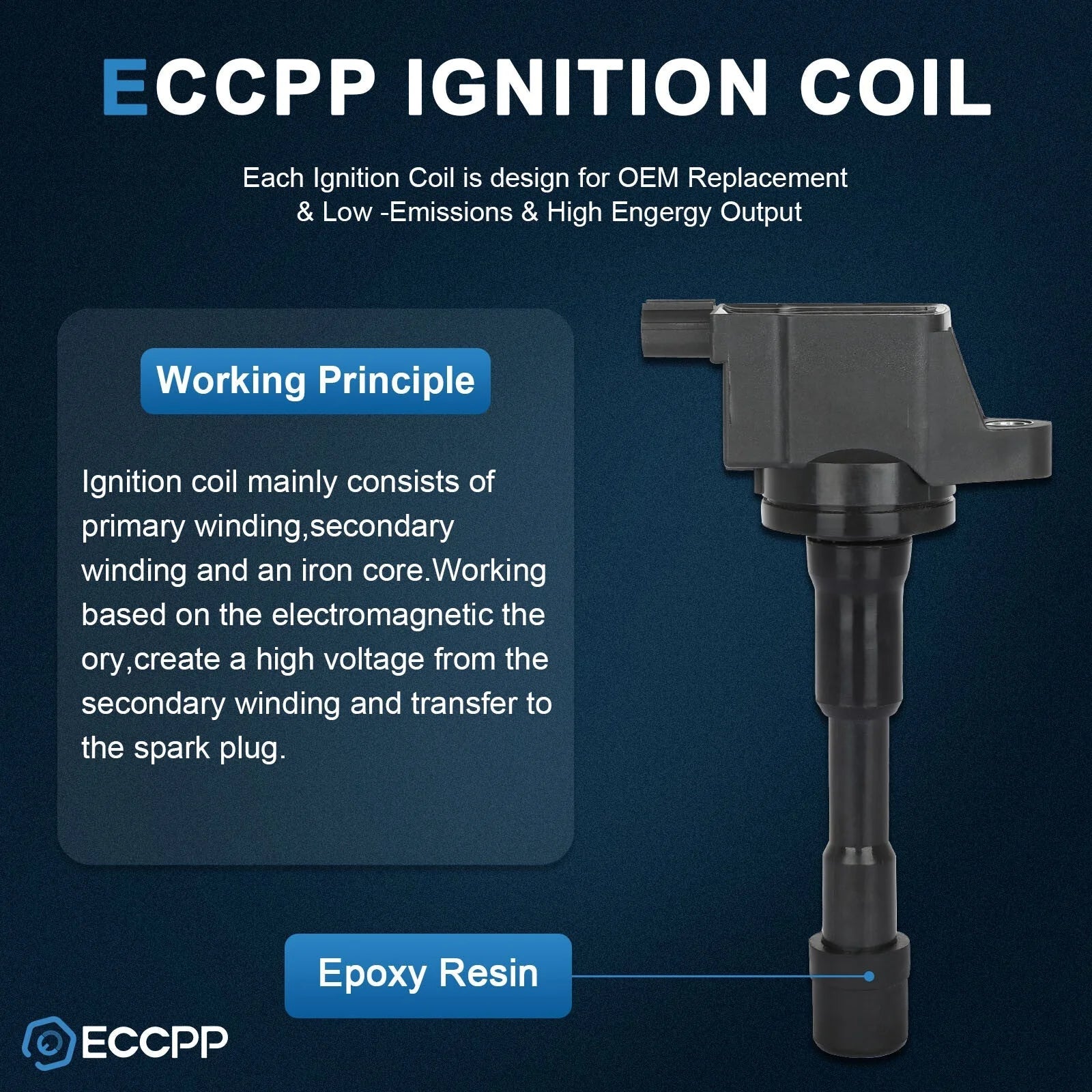 ECCPP 4 Ignition Coils For 13-15 Acura ILX 12-15 Civic 1.5L 10-14 Insight 1.3L 6B93BC-57 [3]