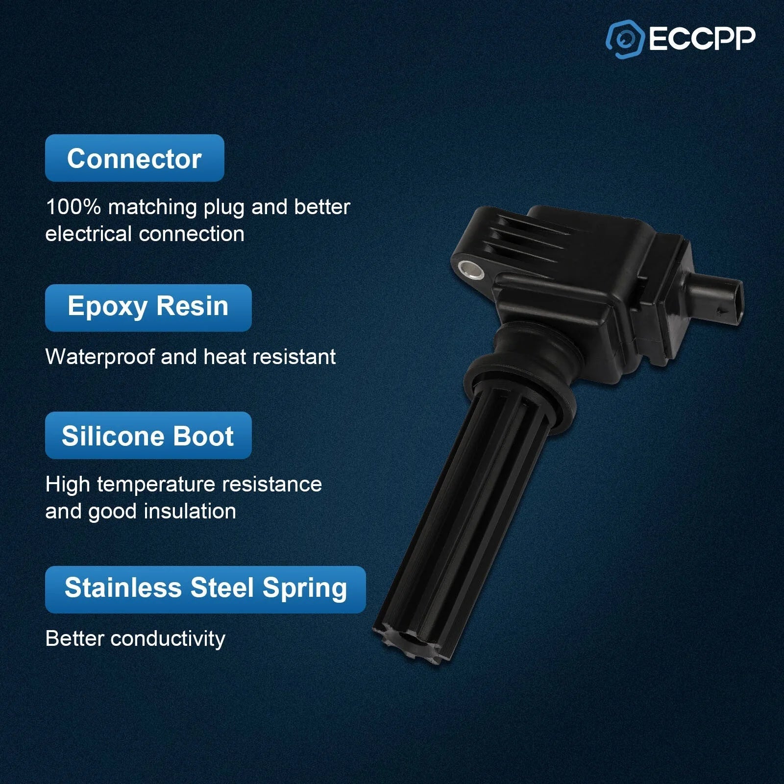 ECCPP 4 Ignition Coils For 18-21 Ford EcoSport L4 2.0L 2016-2019 Explorer 2.3L 6B93BC-57 [4]