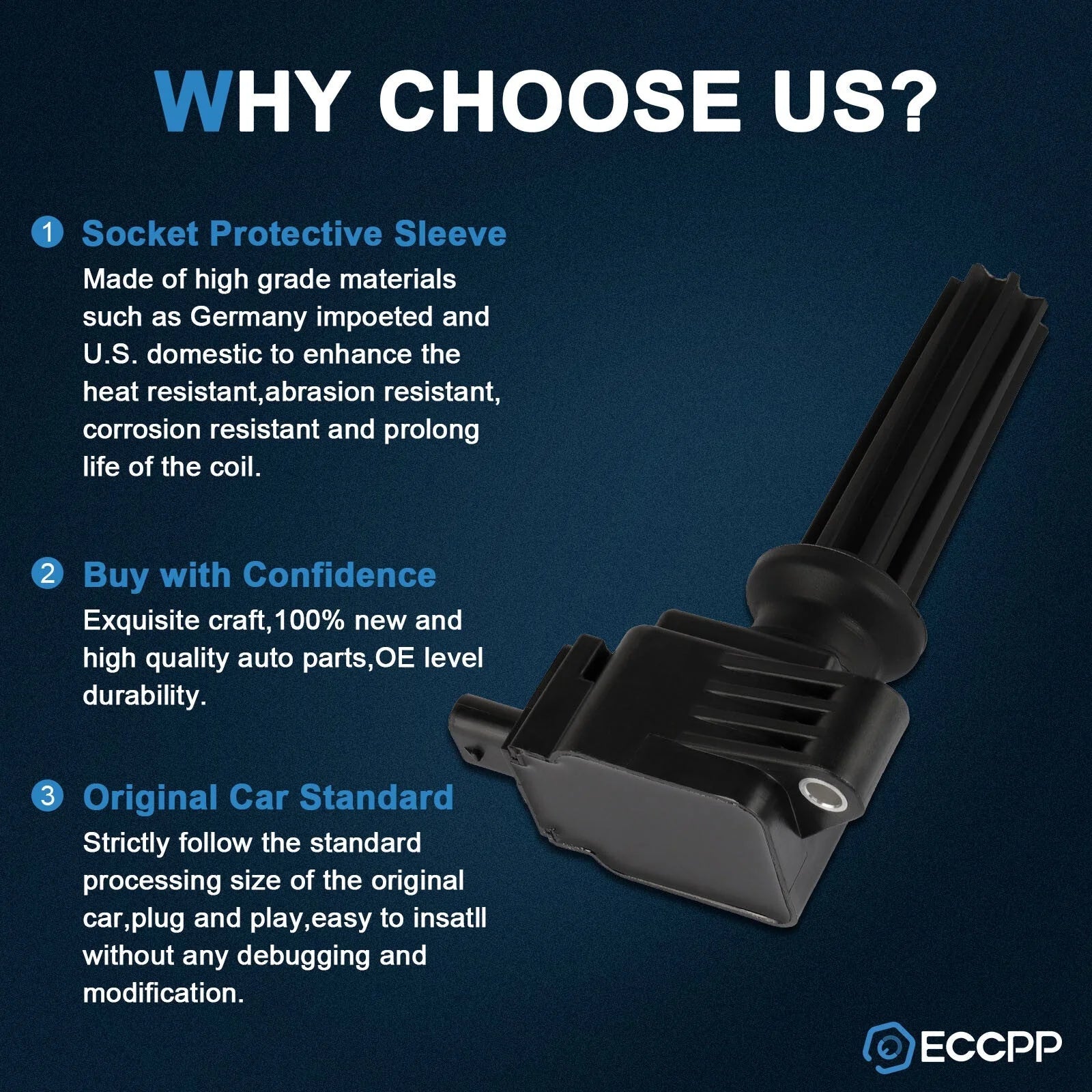 ECCPP 4 Ignition Coils For 18-21 Ford EcoSport L4 2.0L 2016-2019 Explorer 2.3L 6B93BC-57 [5]