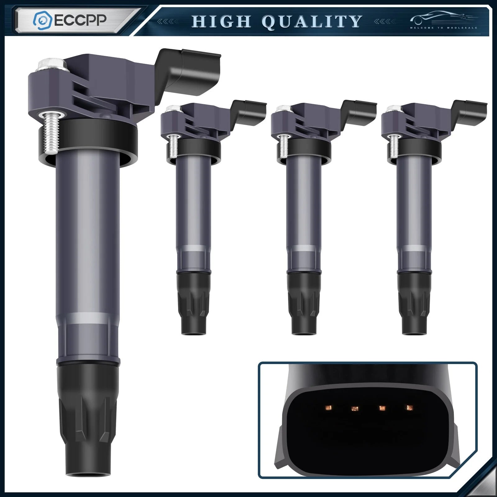 ECCPP 4 Ignition Coils For 1.2L L4 Chevrolet Spark 2013 2014 2015 6B93BC-57 [1]
