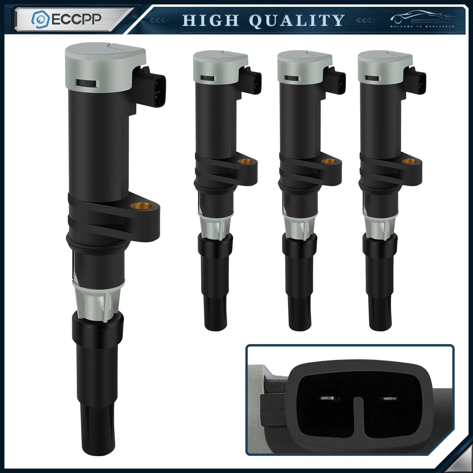 ECCPP 4 Ignition Coils For 2002-2010 Nissan Platina Renault Clio 1.6L L4 ECCPP [1]