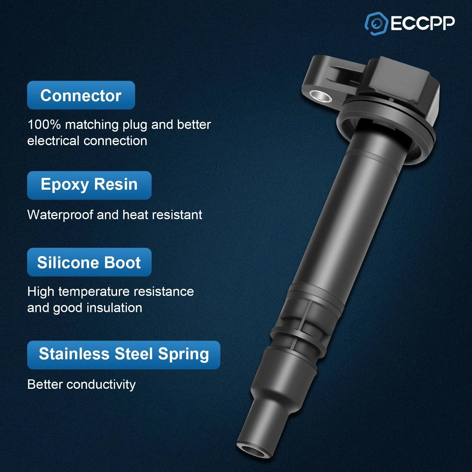 ECCPP 4 Ignition Coils For L4 2.7L 2.4L Toyota Tacoma 2001 2002 2003 2004 KOEEP [4]