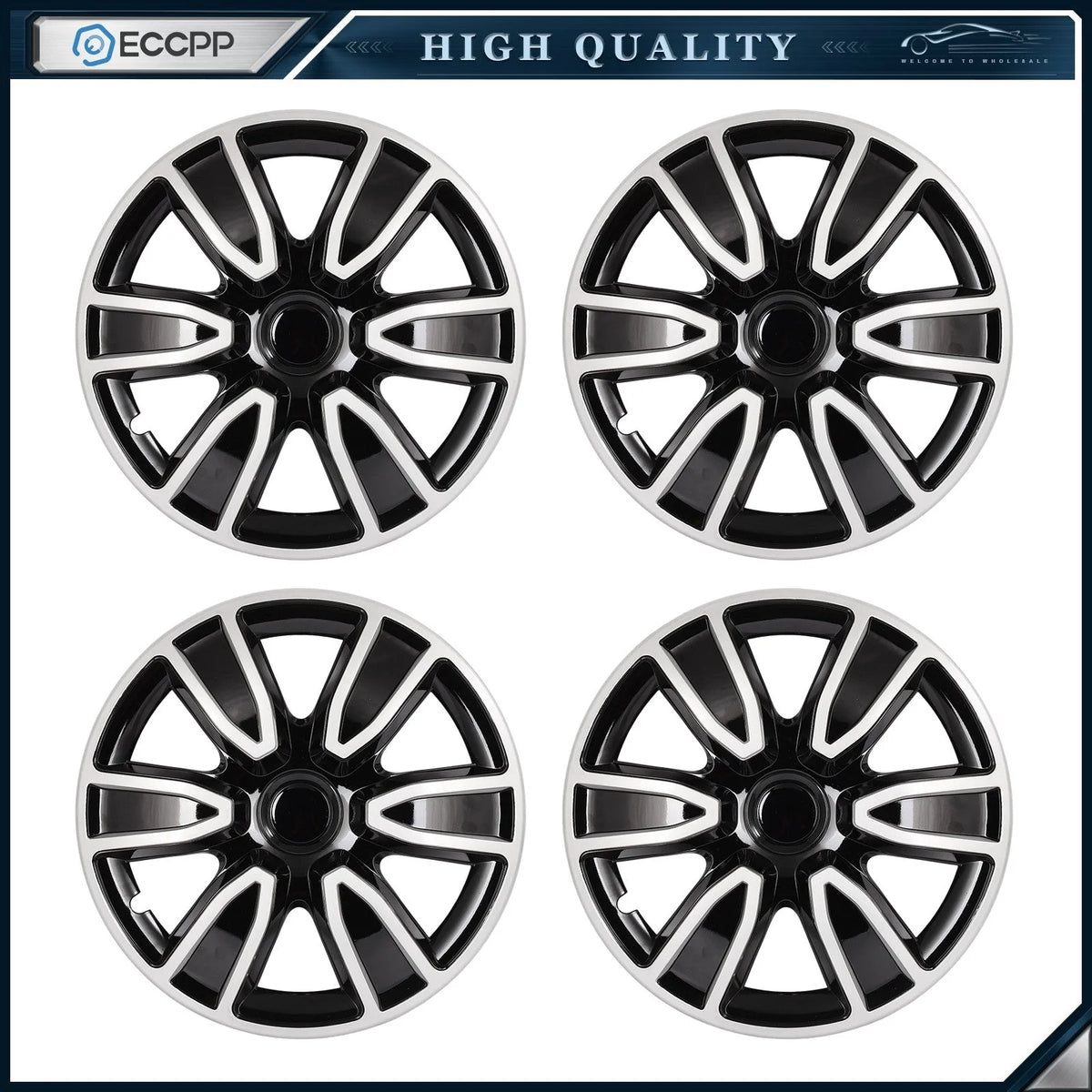 ECCPP 4 Pcs 15 inch Universal Hub Caps Wheel Cover Kit Snap On For R15 Tire Rim KOEEP [1]
