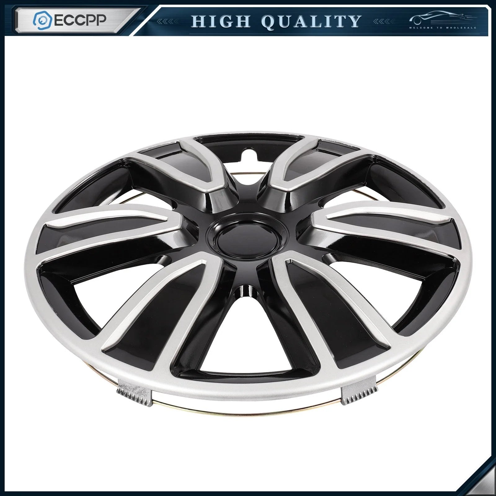 ECCPP 4 Pcs 15 inch Universal Hub Caps Wheel Cover Kit Snap On For R15 Tire Rim KOEEP [6]