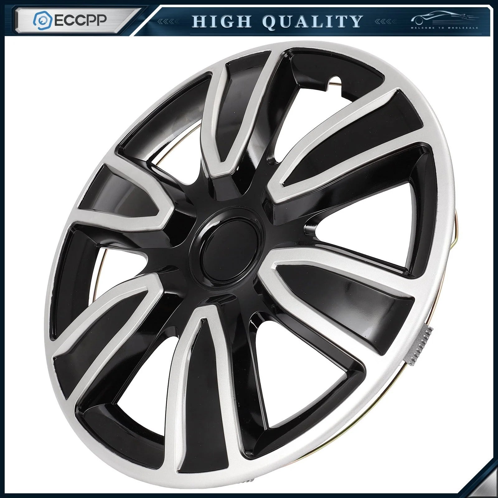ECCPP 4 Pcs 15 inch Universal Hub Caps Wheel Cover Kit Snap On For R15 Tire Rim KOEEP [8]